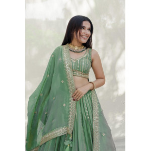 Buy Elegant Green Lehenga Online - Festive Wear for Women