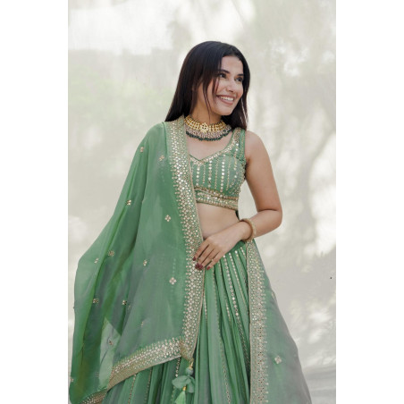 Buy Elegant Green Lehenga Online - Festive Wear for Women