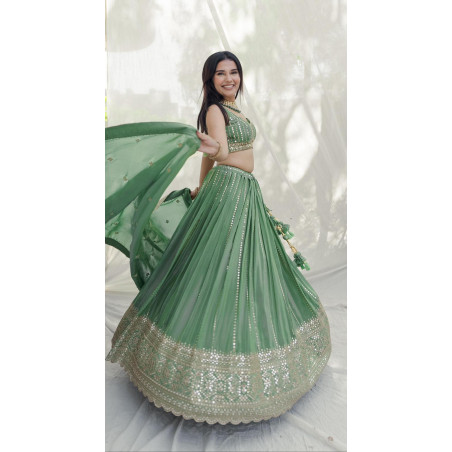 Buy Elegant Green Lehenga Online - Festive Wear for Women