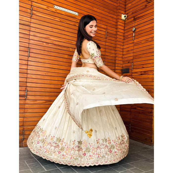 Buy Ethereal White Embroidered Lehenga Choli Online - Elegant Ethnic Wear