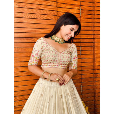 Buy Ethereal White Embroidered Lehenga Choli Online - Elegant Ethnic Wear