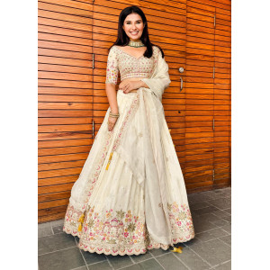 Buy Ethereal White Embroidered Lehenga Choli Online - Elegant Ethnic Wear