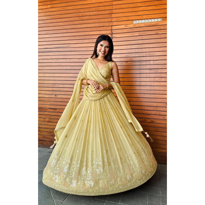 Buy Sunshine Elegance Yellow Lehenga Online - Festive Wear