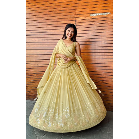 Buy Sunshine Elegance Yellow Lehenga Online - Festive Wear
